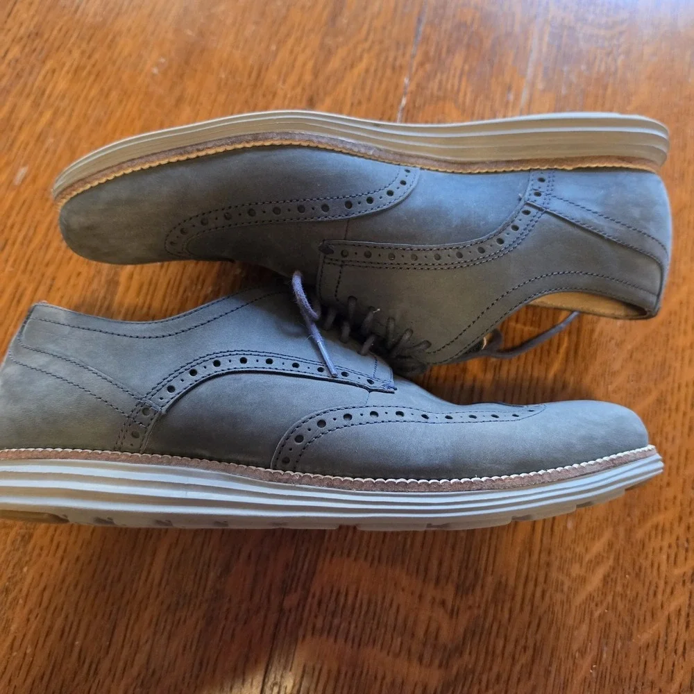 Cole Haan Shoes Original Grand Smoky Blue Wingtip Oxfords C26473 Mens Size 9.5 M